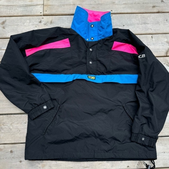 Vintage Jackets & Blazers - 1989 wind breaker pull over vintage medium CB sports